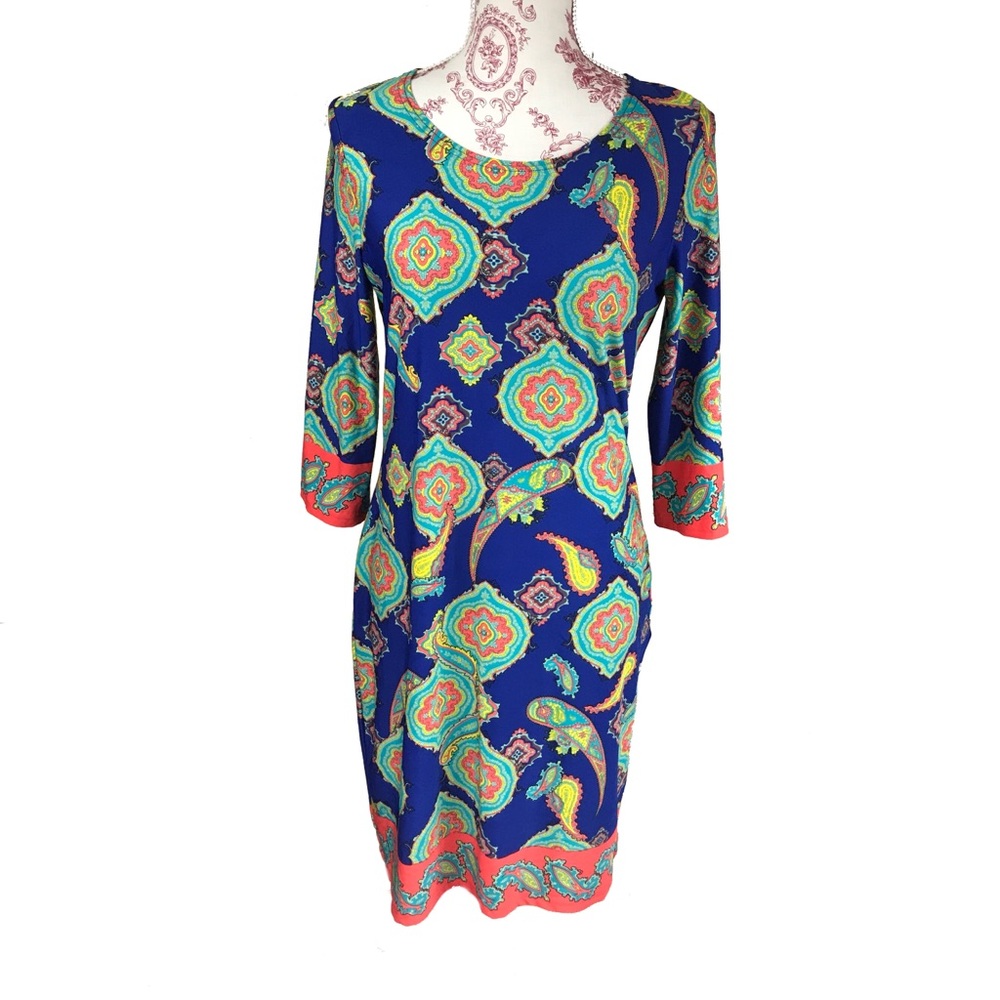 Tracy negoshian paisley 3/4 sleeve dress
